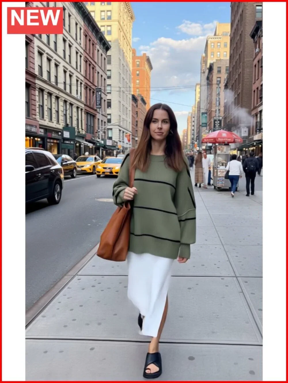 Oversized Ribbed Pullover Sweater with Side Slit and Batwing Sleeves